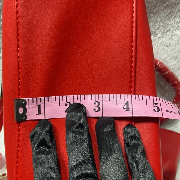 Red and gold badgly Mishka bumpling Handbag - Picture 12 of 14